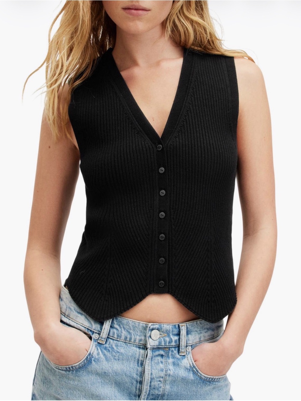 Allsaints Cruz Rib Vest